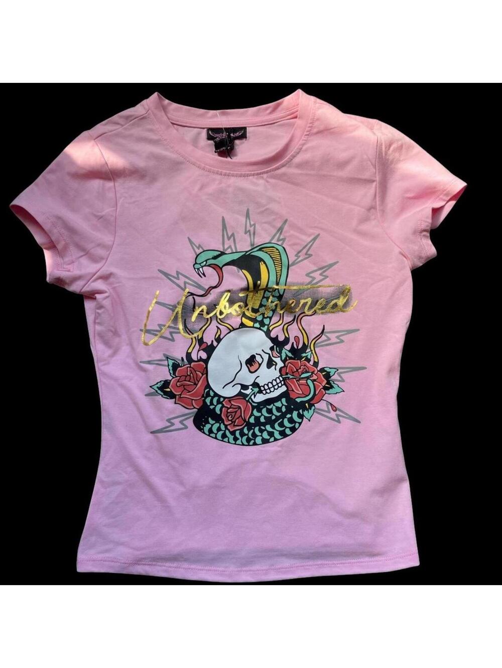 pink tattoo graphic baby tee